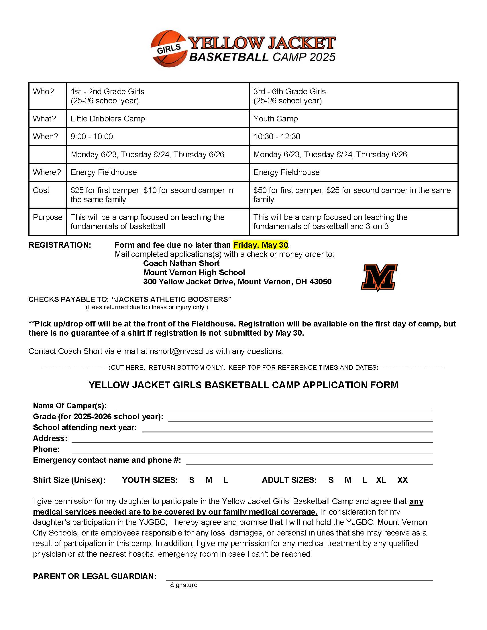 Yellow Jacket Basketball Camp 2025